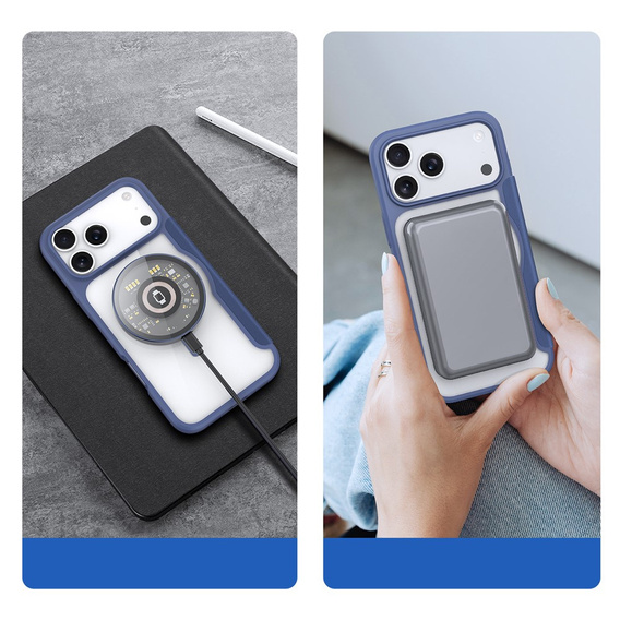 Θήκη Dux Ducis για iPhone 17 Pro Max, Skin X Pro, με πτερύγιο, για MagSafe, navy blue