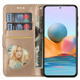Θήκη με πτερύγιο για Samsung Galaxy A56 5G, Wallet Zipper Pocket Glittery, χρυσή