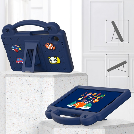 Παιδική θήκη για Samsung Galaxy Tab A9, Cute Patterns, με βάση, σκούρο μπλε