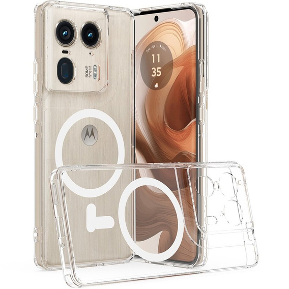 Θήκη για Motorola Edge 50 Ultra, Fusion Hybrid, για MagSafe, διαφανής