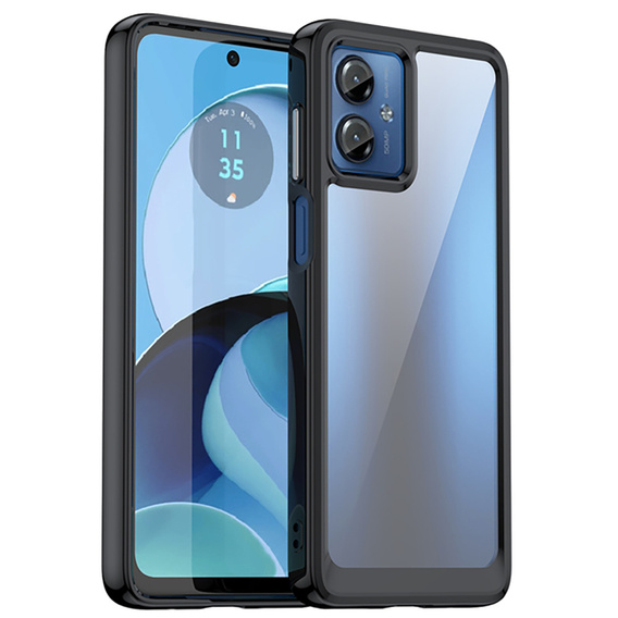 Θήκη για Motorola Moto G14, Fusion Hybrid, διαφανής / μαύρη
