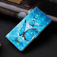 Θήκη με πτερύγιο για Oppo A17, Wallet Light Spots Decor Butterfly, μπλε