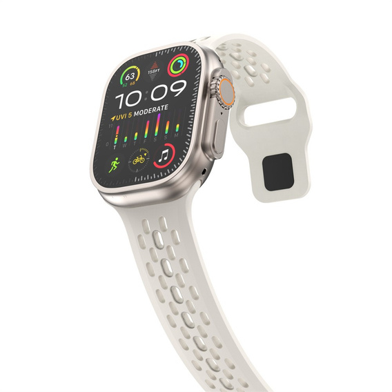 Λουράκι σιλικόνης για Apple Watch 1/2/3/4/5/6/7/8/SE/ULTRA 42/44/45/49MM, Μπεζ