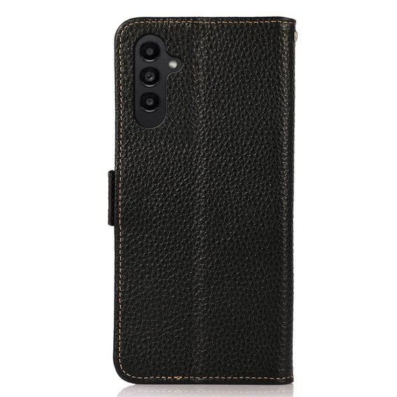 KHAZNEH θήκη RFID για Samsung Galaxy A35 5G, Litchi Texture, μαύρη