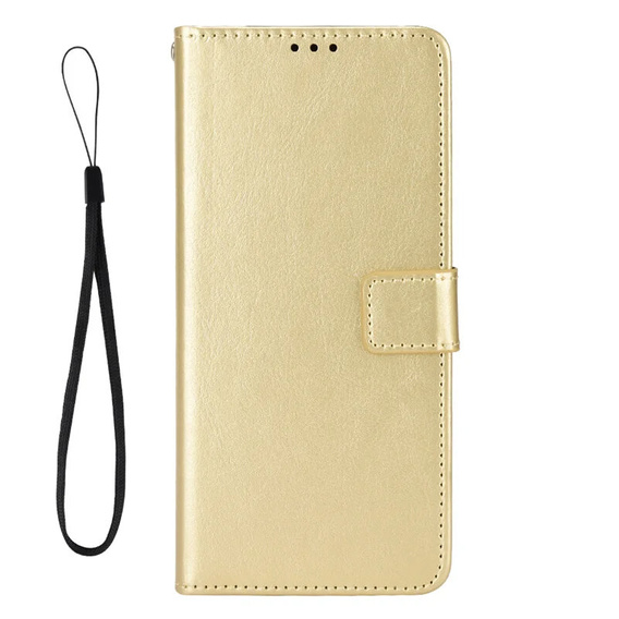 Θήκη με πτερύγιο για Motorola Edge 50 Neo / Motorola ThinkPhone 25, Crazy Horse Wallet, χρυσή