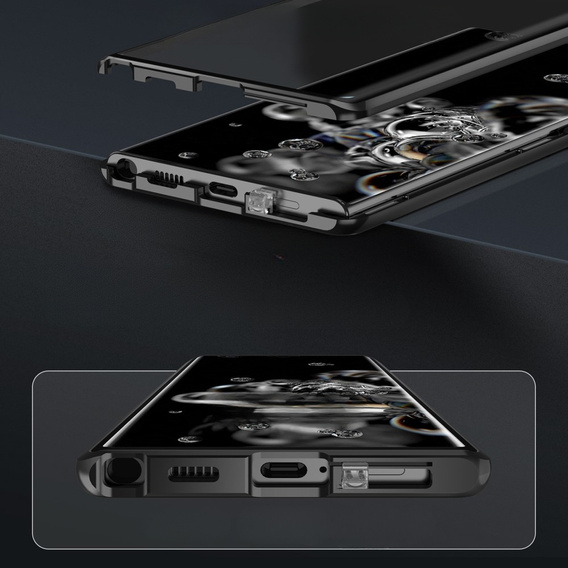 θήκη για το Samsung Galaxy S23 Plus, Magnetic Dual Glass, μαύρη