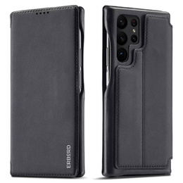 Θήκη με πτερύγιο για Samsung Galaxy S23 Ultra, ERBORD Retro, μαύρη