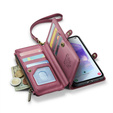 θήκη CASEME για Samsung Galaxy A55 5G, RFID Leather Wallet, με λουράκι ώμου, κόκκινη