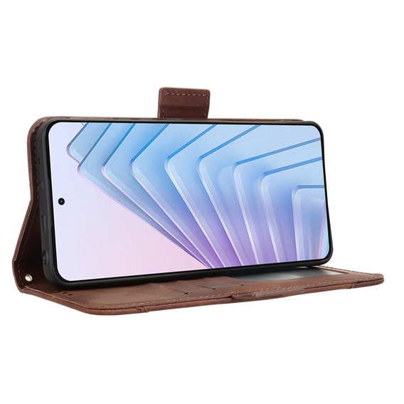 Θήκη με πτερύγιο για Xiaomi Redmi Note 14 4G, Card Slot, καφέ