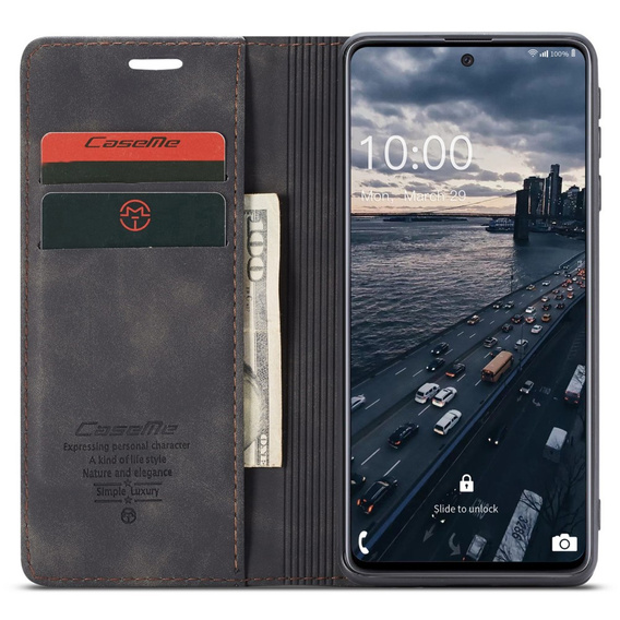 θήκη CASEME για Samsung Galaxy A33 5G, Leather Wallet Case, μαύρη