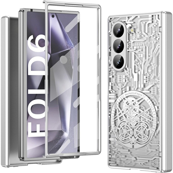 Θήκη για Samsung Galaxy Z Fold6 5G, Mechanical Legend, ασημένια