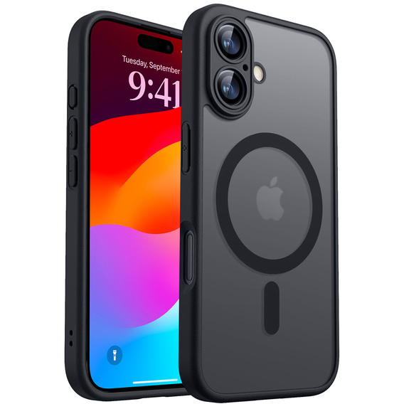 Ματ θήκη για iPhone 17, για Magsafe, μαύρο ματ