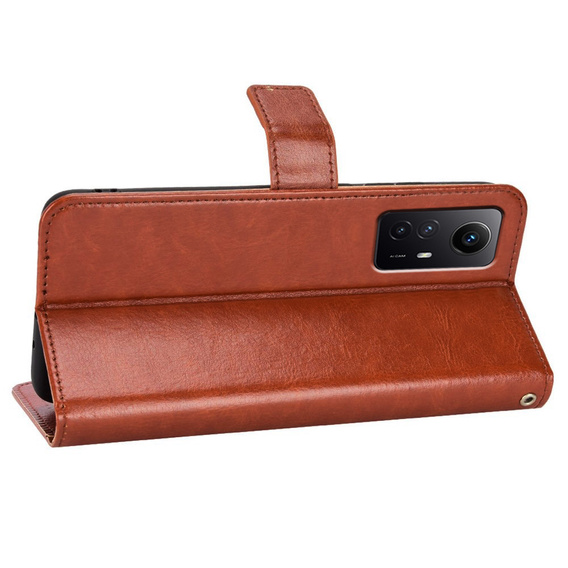 Θήκη με πτερύγιο για Xiaomi Redmi Note 12S, Wallet, καφέ
