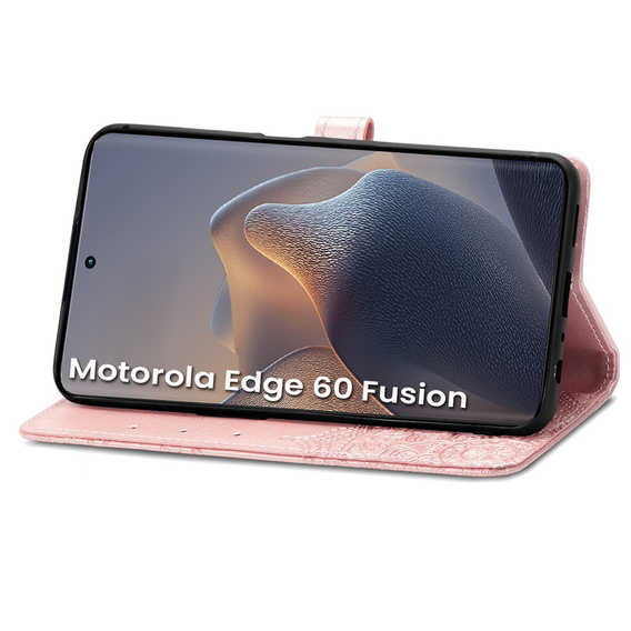 Θήκη με πτερύγιο για Motorola Edge 60 / 60 Fusion, Mandala, ροζ