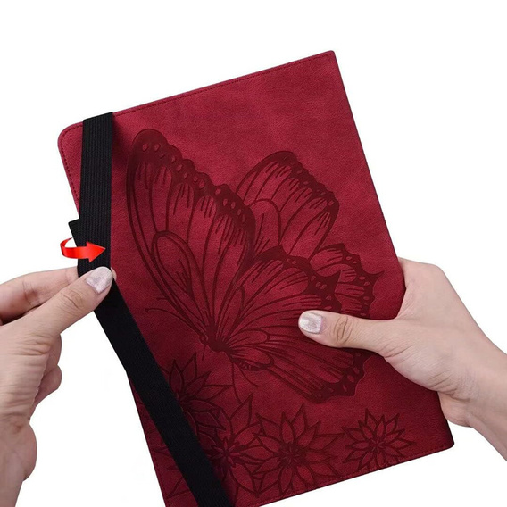 Θήκη για Lenovo Tab M9, Wallet Pen Slot, butterflies, καφέ