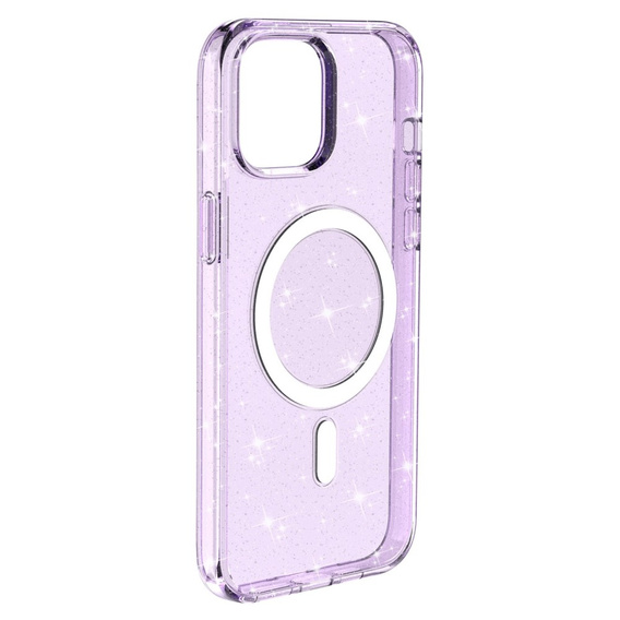 Θήκη για iPhone 14, Dropproof MagSafe Glitter, μωβ