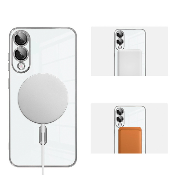 Θήκη για Samsung Galaxy S25 Edge, Electro MagSafe, ασημένια + Γυαλί για την οθόνη
