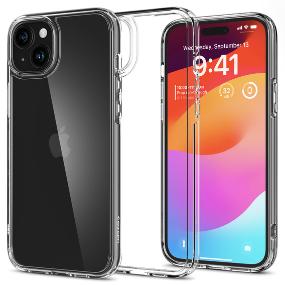θήκη Spigen για iPhone 15, Ultra Hybrid, διαφανής + μετριασμένο γυαλί 9H