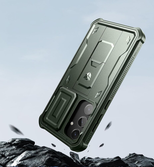 Θωρακισμένη θήκη για Samsung Galaxy S24 Plus, Dexnor Full Body (Two Frames), πράσινη