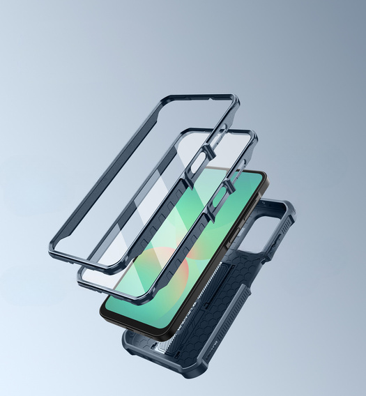Θωρακισμένη θήκη για Samsung Galaxy A26 5G, Dexnor Full Body (Two Frames), μπλε