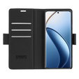 Θήκη για Realme 12 Pro 5G / 12 Pro+ 5G, ERBORD Glossy Litchi, πορτοφόλι με πτερύγιο, μαύρη