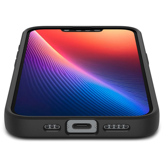 θήκη Spigen για iPhone 16E, Liquid Air, μαύρο + μετριασμένο γυαλί 9H