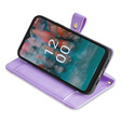 Θήκη με πτερύγιο για Nokia G42, Wallet Zipper Pocket, μωβ