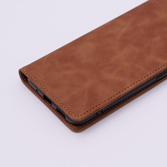 Θήκη για Xiaomi Redmi 12C, ERBORD Vintage, πορτοφόλι με πτερύγιο, καφέ