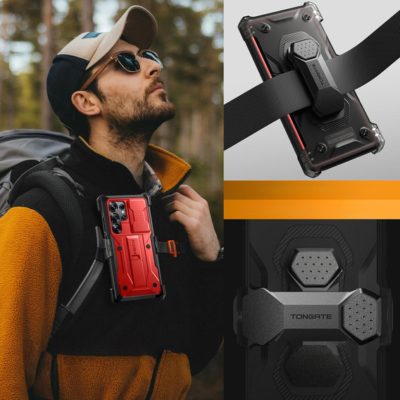 Ανθεκτική θήκη για Samsung Galaxy S25 Ultra – Tongate MECH Series Clip, Μαύρο