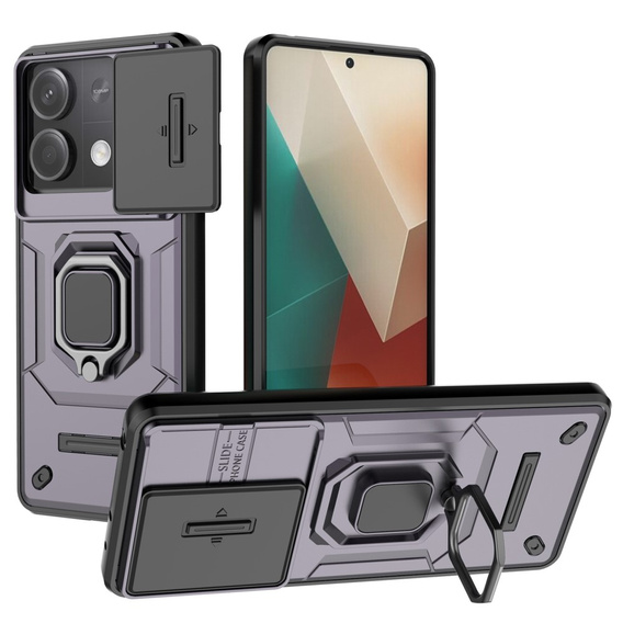 Θήκη για Xiaomi Redmi Note 13 5G, KickStand Camera Lens, μωβ