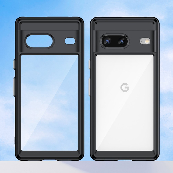 Θήκη για Google Pixel 7 5G, Fusion Hybrid, με προστασία κάμερας, διαφανής / μαύρη