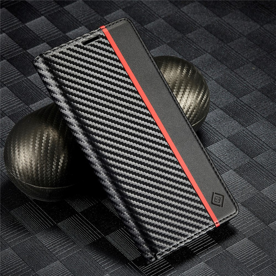 Θήκη LC.IMEEKE με πτερύγιο για Samsung Galaxy A17 5G, ανθρακονημάτινη, μαύρο