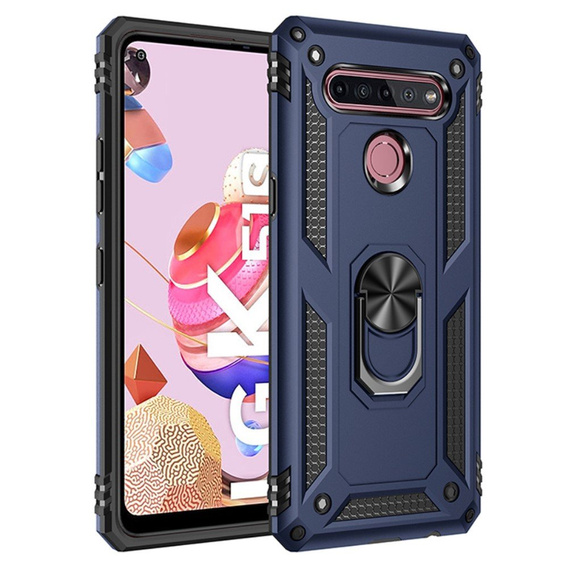 θωρακισμένη θήκη για LG K51S, Nox Case Ring, μπλε