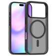 Ματ θήκη για iPhone 17 Pro, για MagSafe, ημιδιαφανές μαύρο