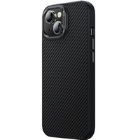 θήκη BENKS Kevlar για iPhone 15 Plus, για MagSafe, Carbon Fiber, μαύρη