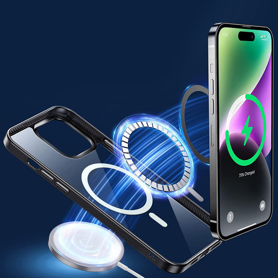Θήκη για iPhone 14 Pro, ERBORD Hybrid MagSafe Case, μαύρη