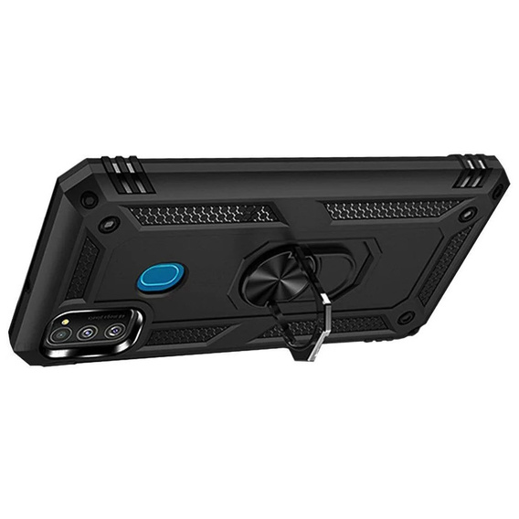 θωρακισμένη θήκη για Samsung Galaxy M21, Nox Case Ring, μαύρη