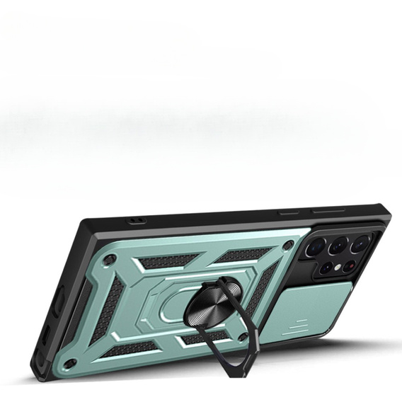 Θήκη για Samsung Galaxy S23 Ultra, CamShield Slide, πράσινο