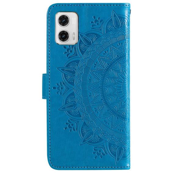 Θήκη με πτερύγιο για Motorola Moto G73 5G, Mandala Flower, μπλε