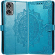Θήκη με πτερύγιο για Motorola Moto G85, Mandala, μπλε