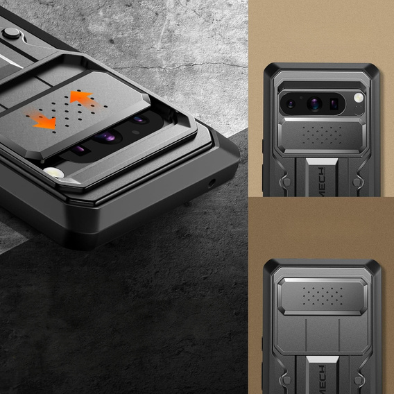 Θήκη για Google Pixel 8 Pro, Tongate MECH Series Clip, μαύρη