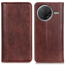 θήκη με πτερύγιο για Xiaomi Poco F7 Pro / F7 Ultra, Split Leather, καφέ