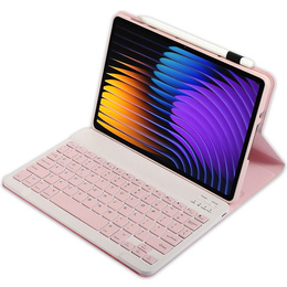 Θήκη με πληκτρολόγιο bluetooth για Xiaomi Pad 7 / 7 Pro, ροζ