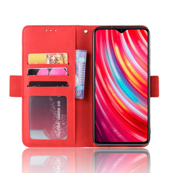 Θήκη με πτερύγιο για Xiaomi Redmi Note 8 Pro, Card Slot, κόκκινη