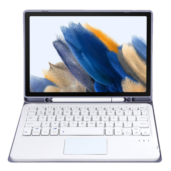 Θήκη + πληκτρολόγιο Samsung Galaxy Tab A8 10.5 X200 / X205, Touchpad, μωβ