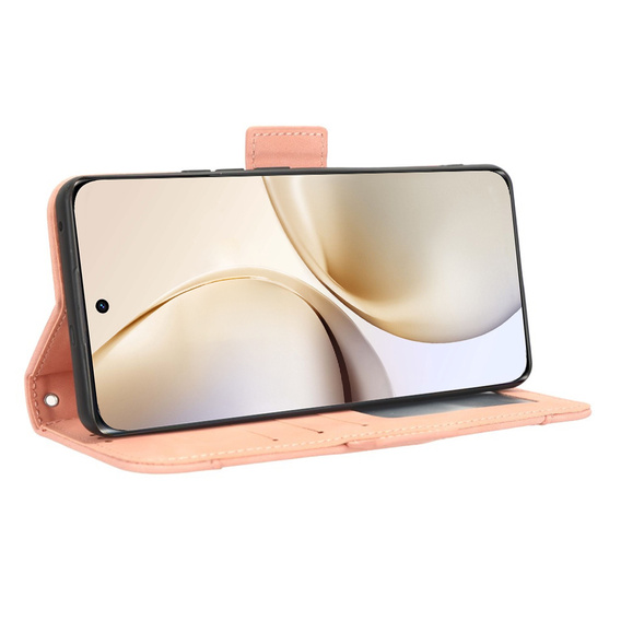 Θήκη με πτερύγιο για Realme 14 Pro+ 5G, Card Slot, ροζ