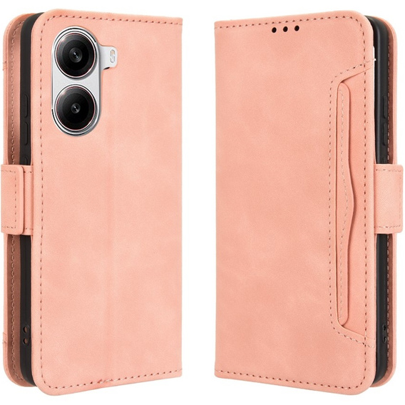 Θήκη με πτερύγιο για Xiaomi Poco X7 Pro 5G, Card Slot, ροζ