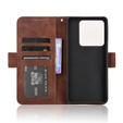 Θήκη με πτερύγιο για Xiaomi Poco M7 Pro 5G, Card Slot, καφέ