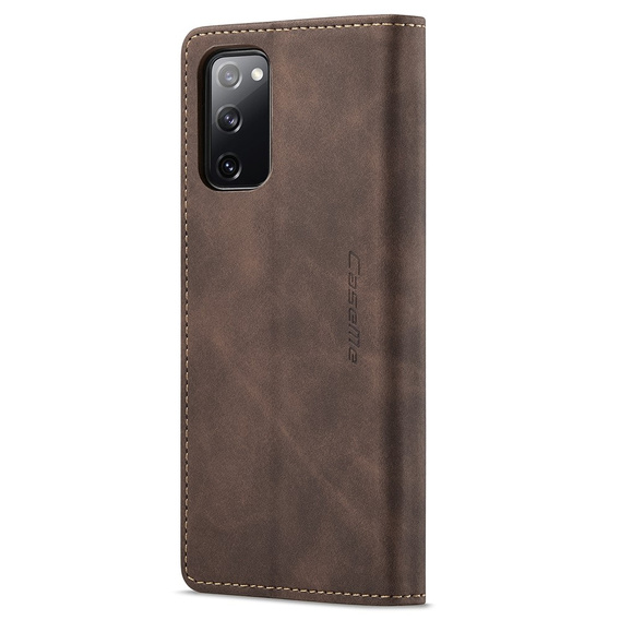 θήκη CASEME για Samsung Galaxy S20 FE, Leather Wallet Case, καφέ