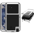 Love Mei Θήκη για Samsung Galaxy S25 Ultra, armored with glass, γκρι